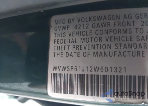 2002 Volkswagen Jetta Gls Tdi z USA, uszkodzony, nr VIN WVWSP61J12W601321